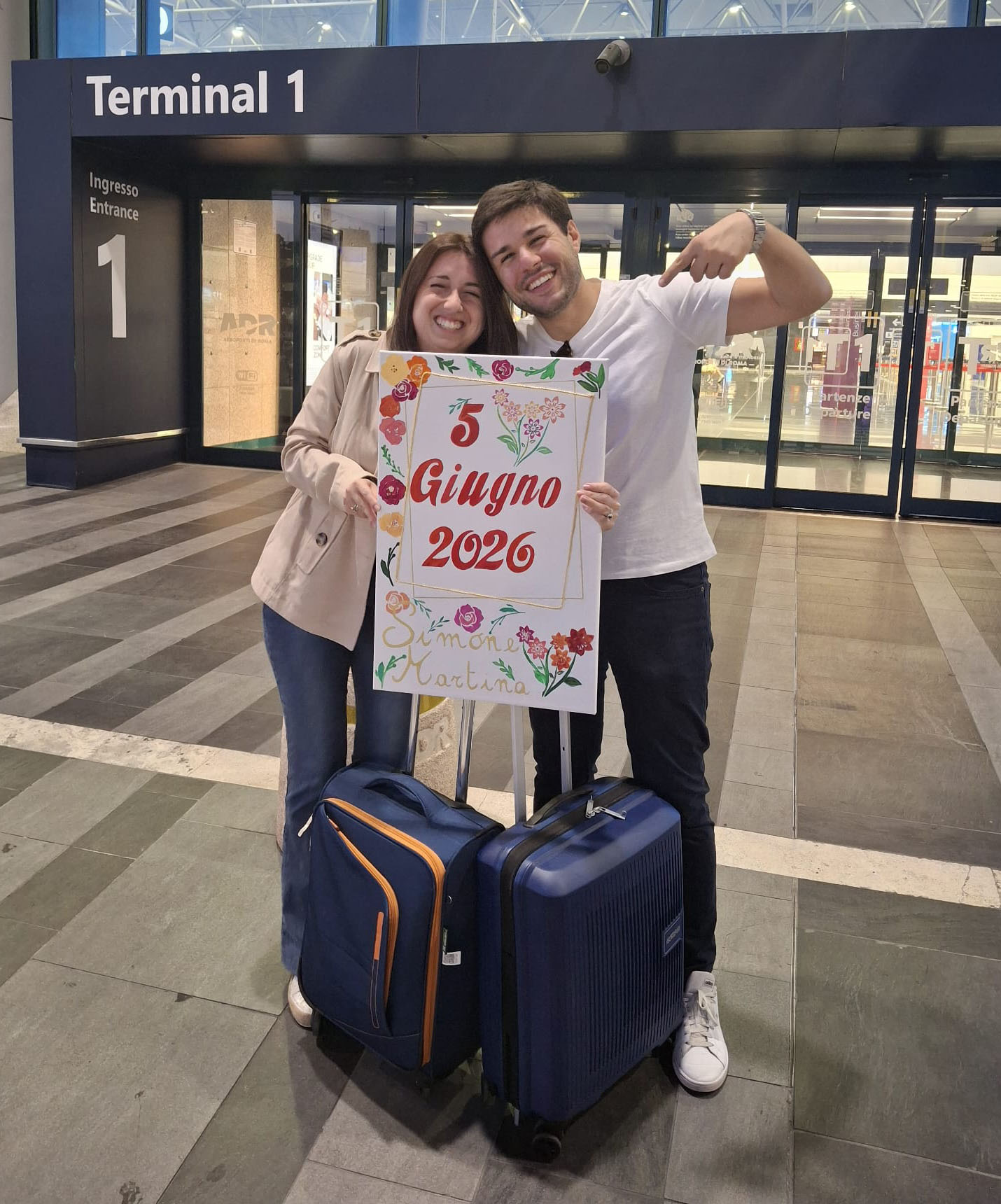 Simone e Martina in aeroporto